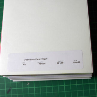 Cream Book Paper 70gsm CG 70gsm 25 x 38""