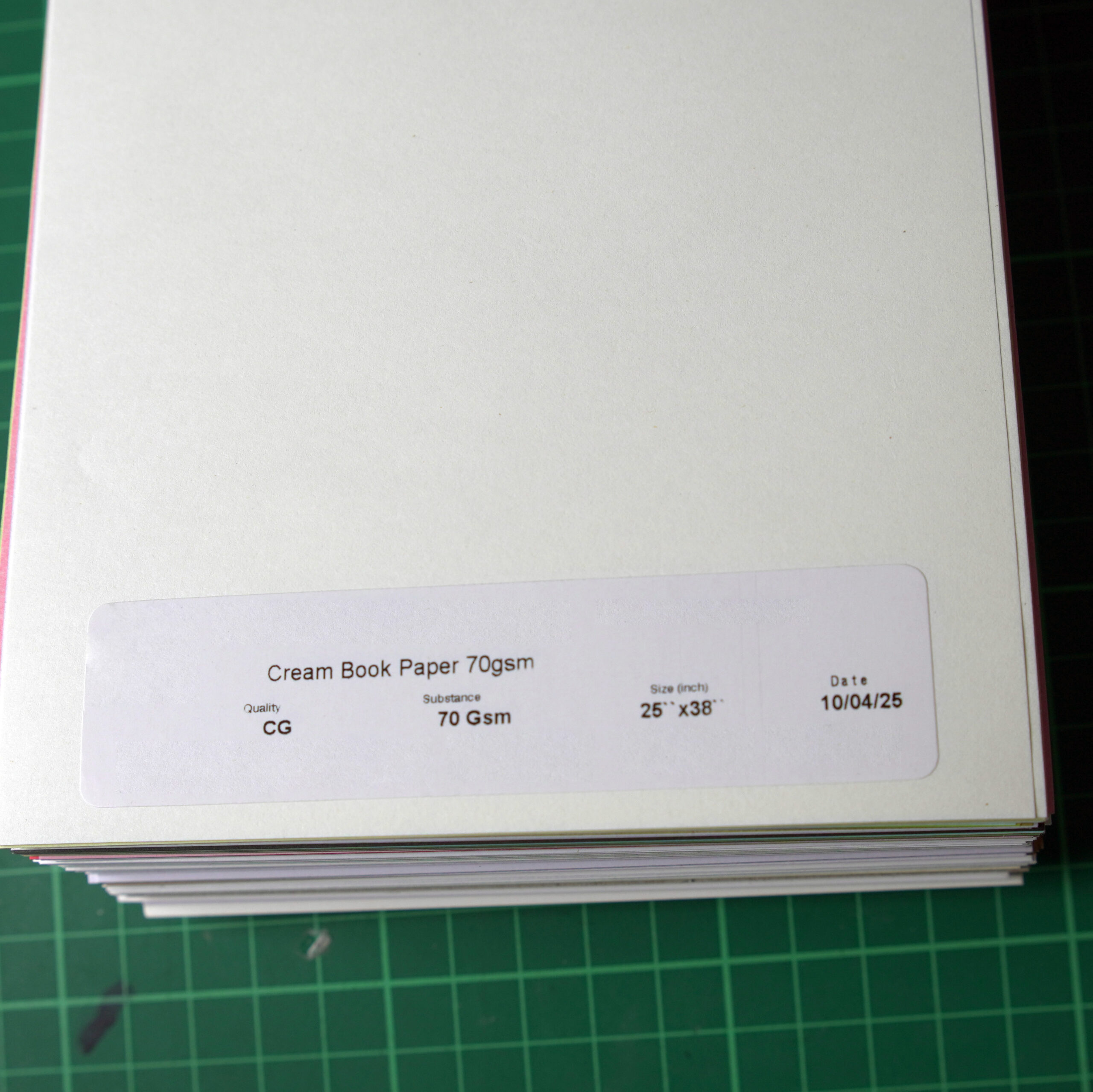 Cream Book Paper 70gsm CG 70gsm 25 x 38""
